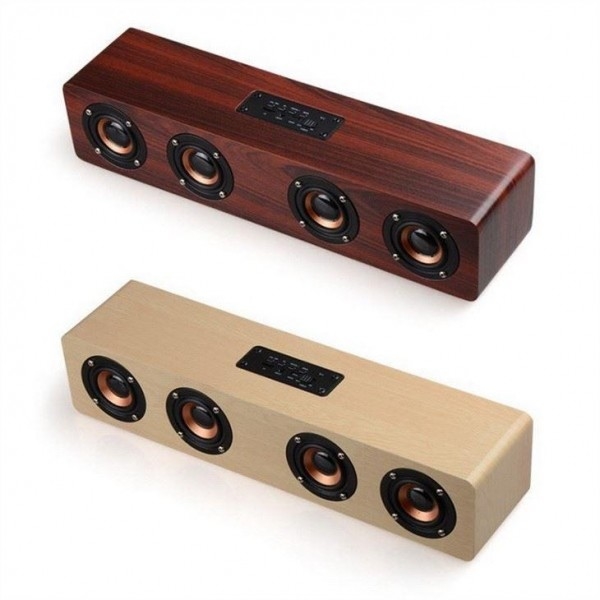 4000mah 木製 ブルートゥース ワイヤレス HIFI スピーカーポータブル音楽サウンドバー AUX ハンズフリーテレビ用