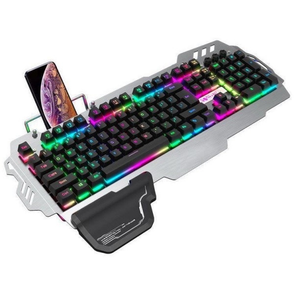 ワイヤードゲーム メカニカルキーボード モバイル電話ホルダーと手首のサポート 非常に速いグリーンシャフト