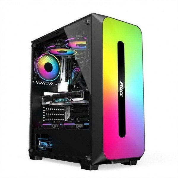 マイクロ ATX /ATX/ITX ケース Dazzle ARGB 効果フロントパネルボトムマウント電源黒と白で利用可能