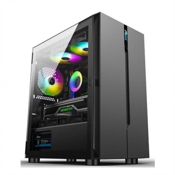 ETEKコンピュータケース - 開ける左パネル 電源 下部マウント 設置可能なRGBファン シンプルで寛大なパネル