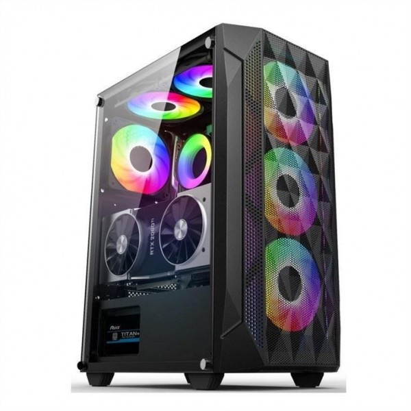 ETEK - ATX/Matx パソコンケース 側圧網付き メッシュ上での温熱ガラスパネル フロントパネル サポート 水冷式ラジエーター