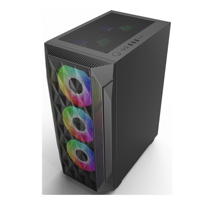 ETEK - ATX/Matx パソコンケース 側圧網付き メッシュ上での温熱ガラスパネル フロントパネル サポート 水冷式ラジエーター