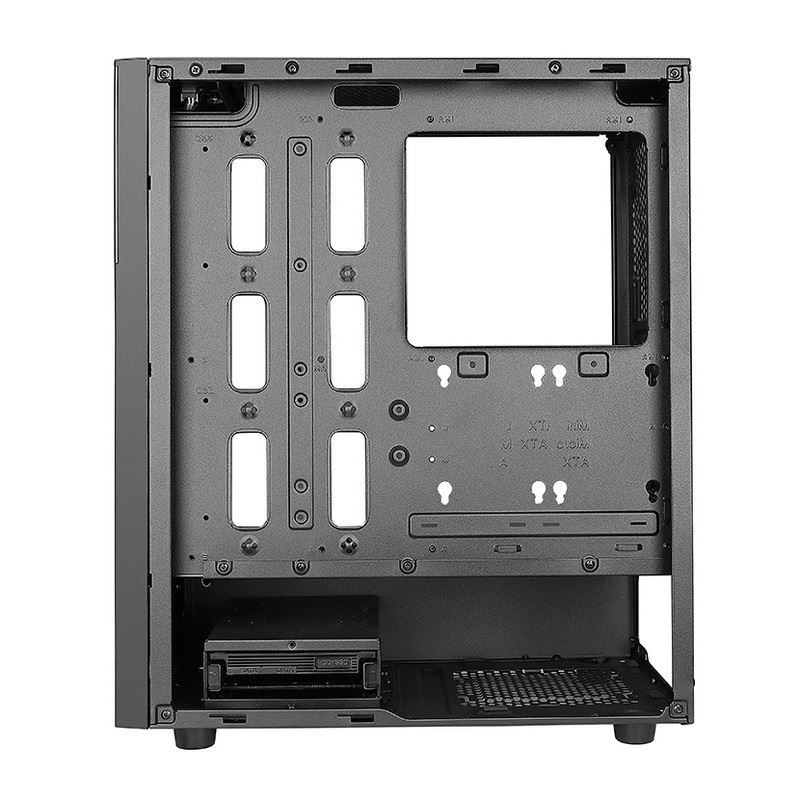 ETEK - デスクトップコンピュータケース フロントパネルのARGB LEDストライプ,サイドパネルのテンパードグラス トップ I/O パネル