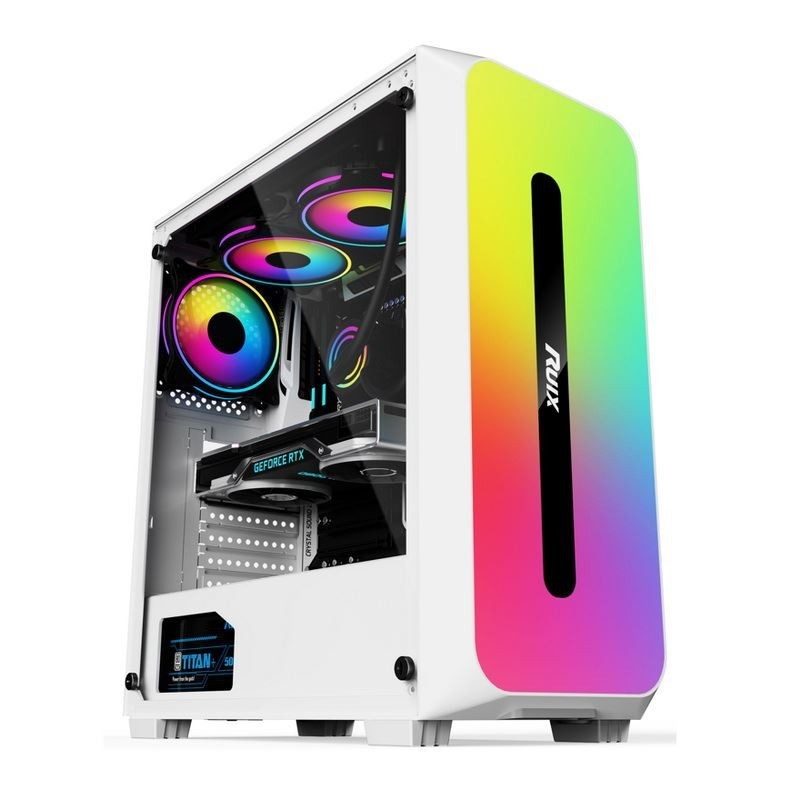 マイクロ ATX /ATX/ITX ケース Dazzle ARGB 効果フロントパネルボトムマウント電源黒と白で利用可能