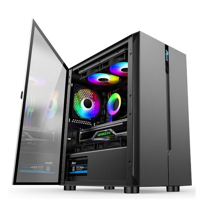 ETEKコンピュータケース - 開ける左パネル 電源 下部マウント 設置可能なRGBファン シンプルで寛大なパネル