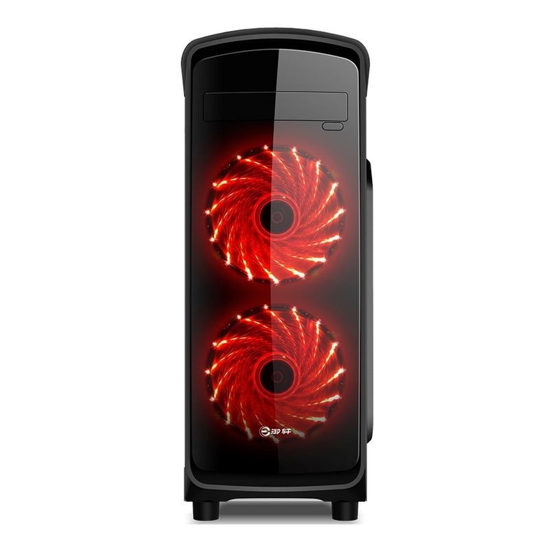 ETEK ATX ミッドタワーケース アクリル フロント&サイドパネル フルサイドビュー 黒白