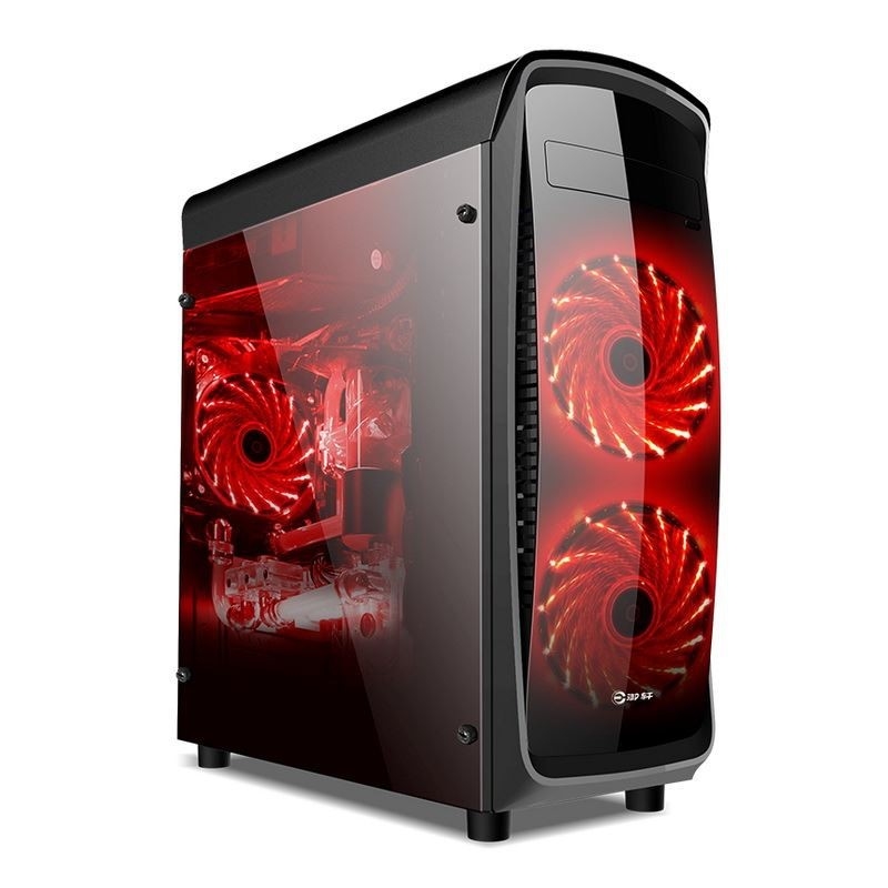 ETEK ATX ミッドタワーケース アクリル フロント&サイドパネル フルサイドビュー 黒白