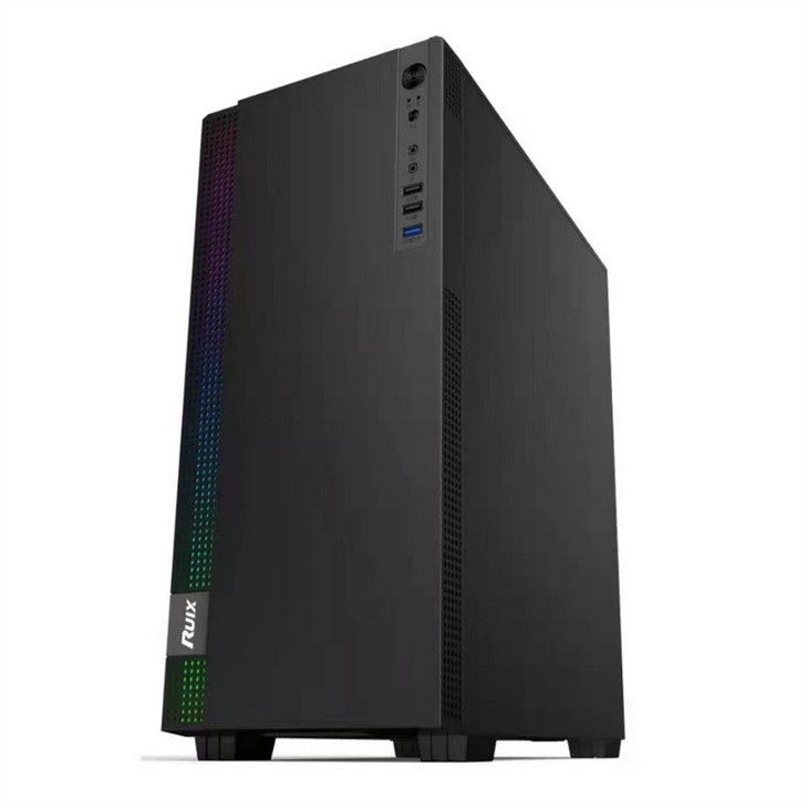 ミッドタワーPCゲームケース ETEK ミッドタワーPCゲームATXコンピュータケース サポート 6 ARGBファン テンパールガラスサイドパンデル