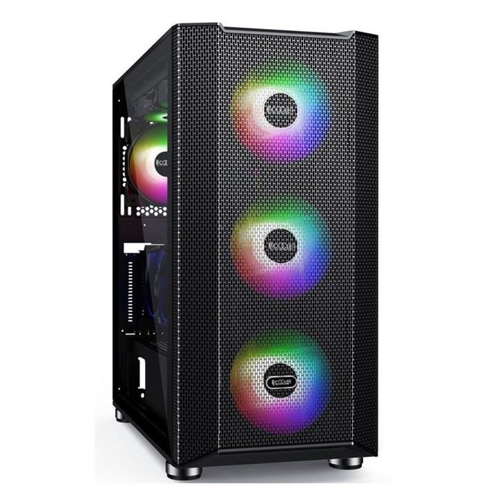 磁気設計のコンピュータケースダストフィルターサポート 6 ファン ATX ミッドタワー PC ゲームケースガラスサイドパネルケーブル管理