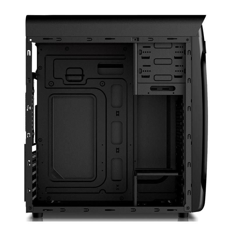 ETEKエアフロー ATX 中央塔 ホール&透明 フロントパネル フルアクリル 左側パネル