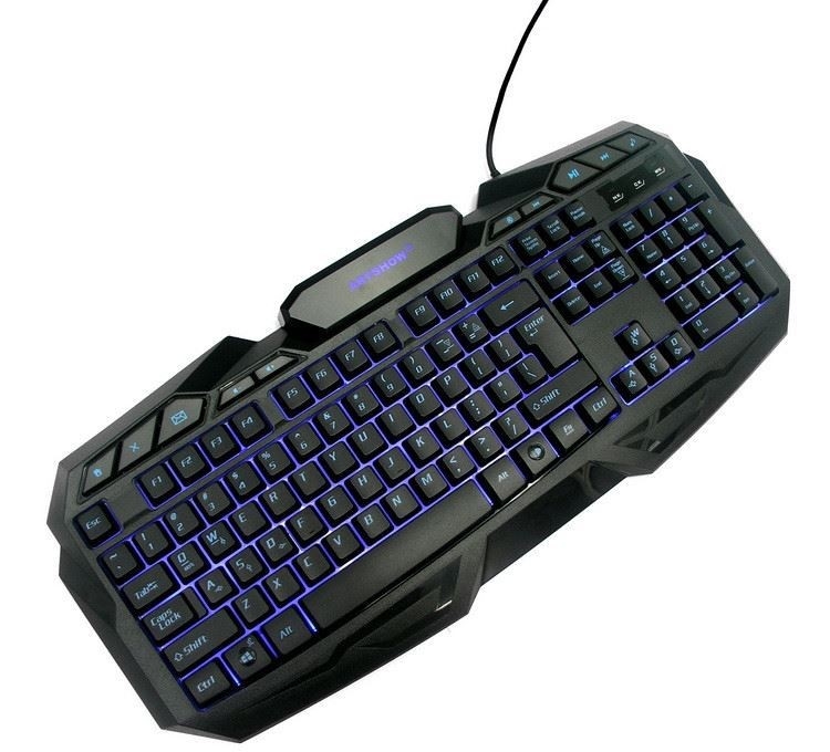 黒く静かなキーのワイヤーで縛られたキーボード コンピュータ標準104のキーそして10のファンクション キーは叩くフィードバックないNosizyをつける
