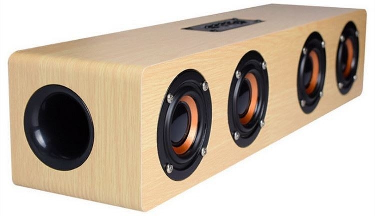 4000mah 木製 ブルートゥース ワイヤレス HIFI スピーカーポータブル音楽サウンドバー AUX ハンズフリーテレビ用