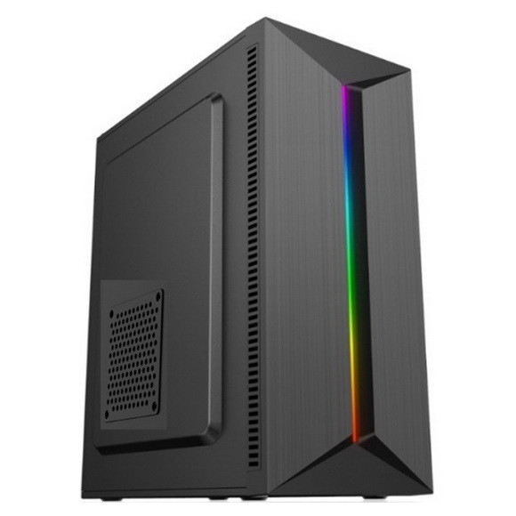 アクリルのパネルATXコンピュータ キャビネットRGBの賭博のPCの箱の黒のシャーシのRGBライト ストリップが付いている前部ABSパネル