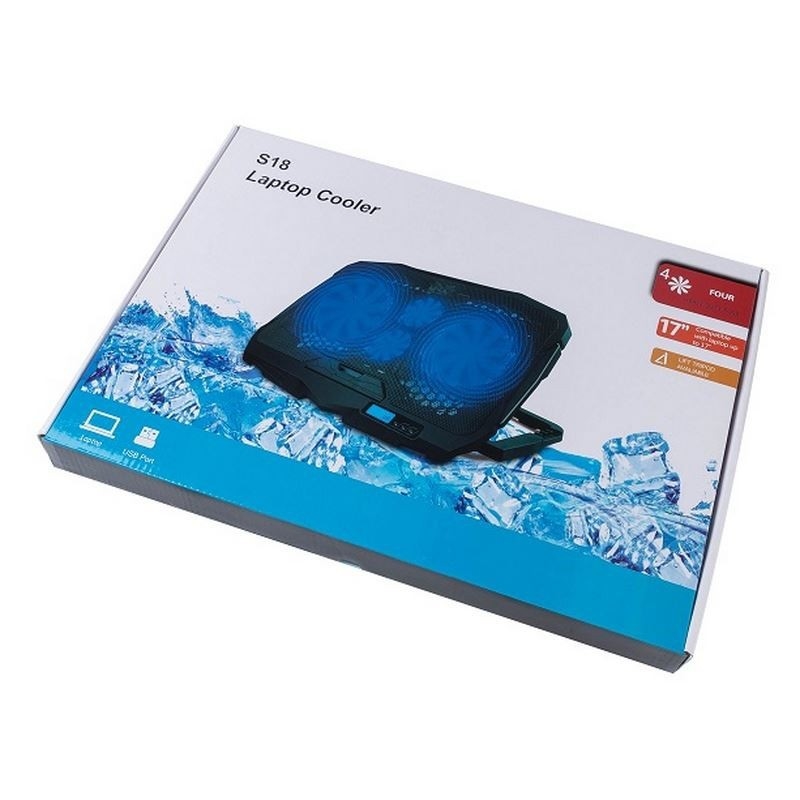 ETEK - ラップトップ冷却器 インフォスクリーン 4ファン 17インチ 大画面ノートPC 外部冷却