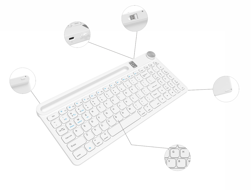 96鍵のBluetoothキーボード3.0または5.0 パートナブル パソコンまたはタブレットとの頻繁なモバイル使用