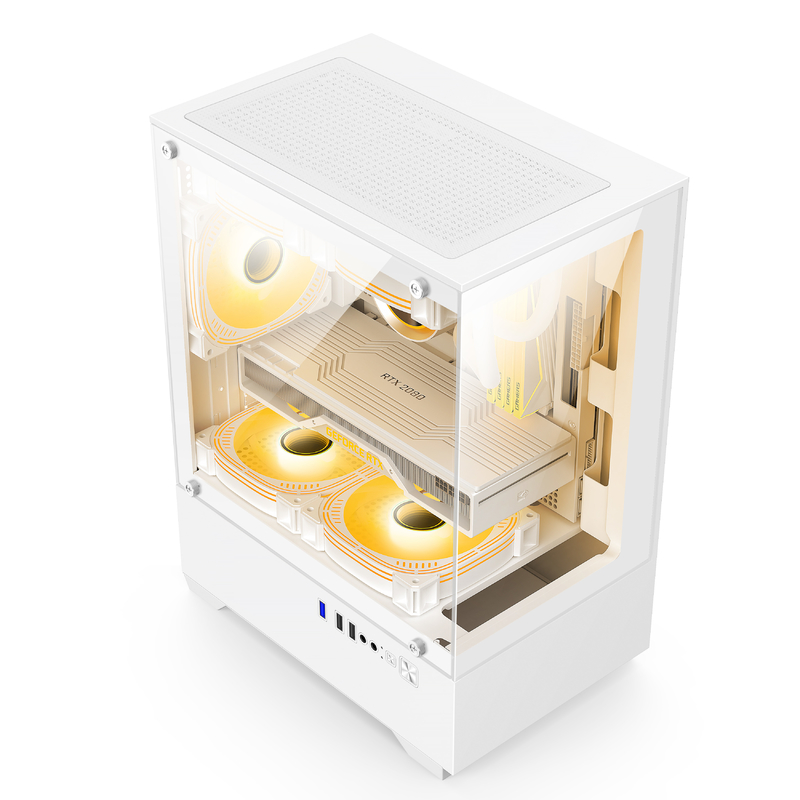 マイクロATX ITX PCゲームケース 1 HDDベイ 1 SSDドライブベイ 両色 黒白