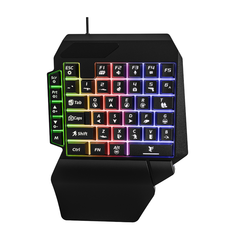 40キーのゲームキーボード 一手用 コンパクトデザイン FPS と RTS ゲーマー向け