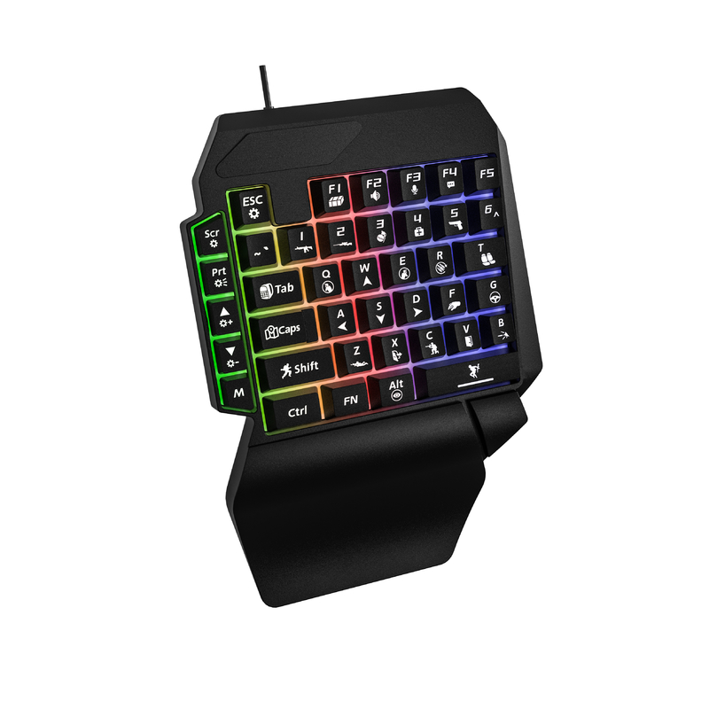 40キーのゲームキーボード 一手用 コンパクトデザイン FPS と RTS ゲーマー向け