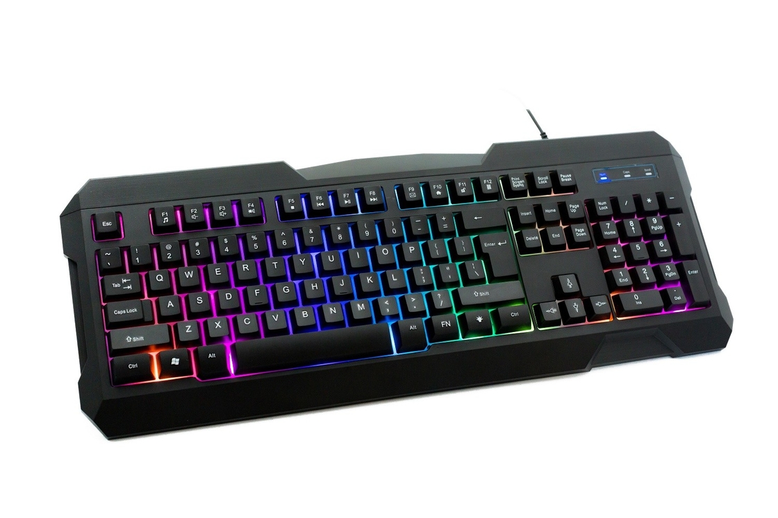 レインボーカラーデザイン ゲームキーボード 104キー A2.8メートルの接続ケーブル ゲーム家 オフィスプロフェッショナル