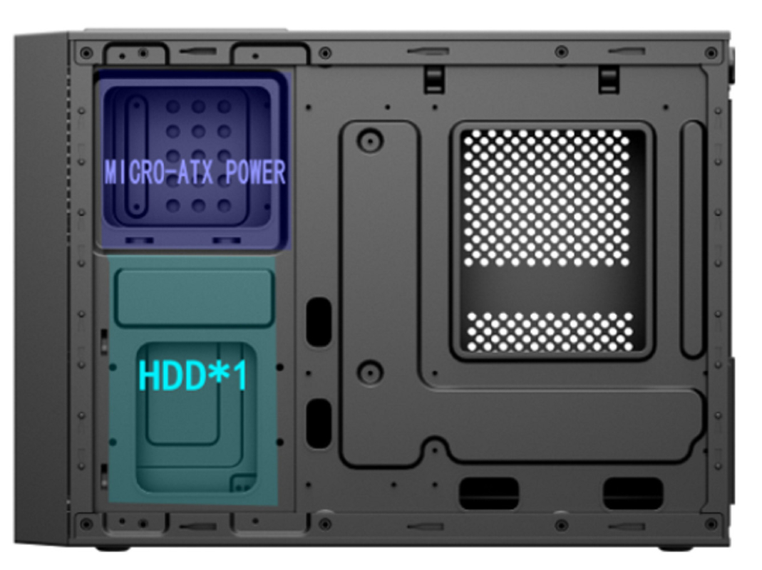 コンピュータケース マイクロ ATX と ITX をサポートする ストレージの拡張性 多様なフロントインターフェイス 8cm 風扇 冷却用