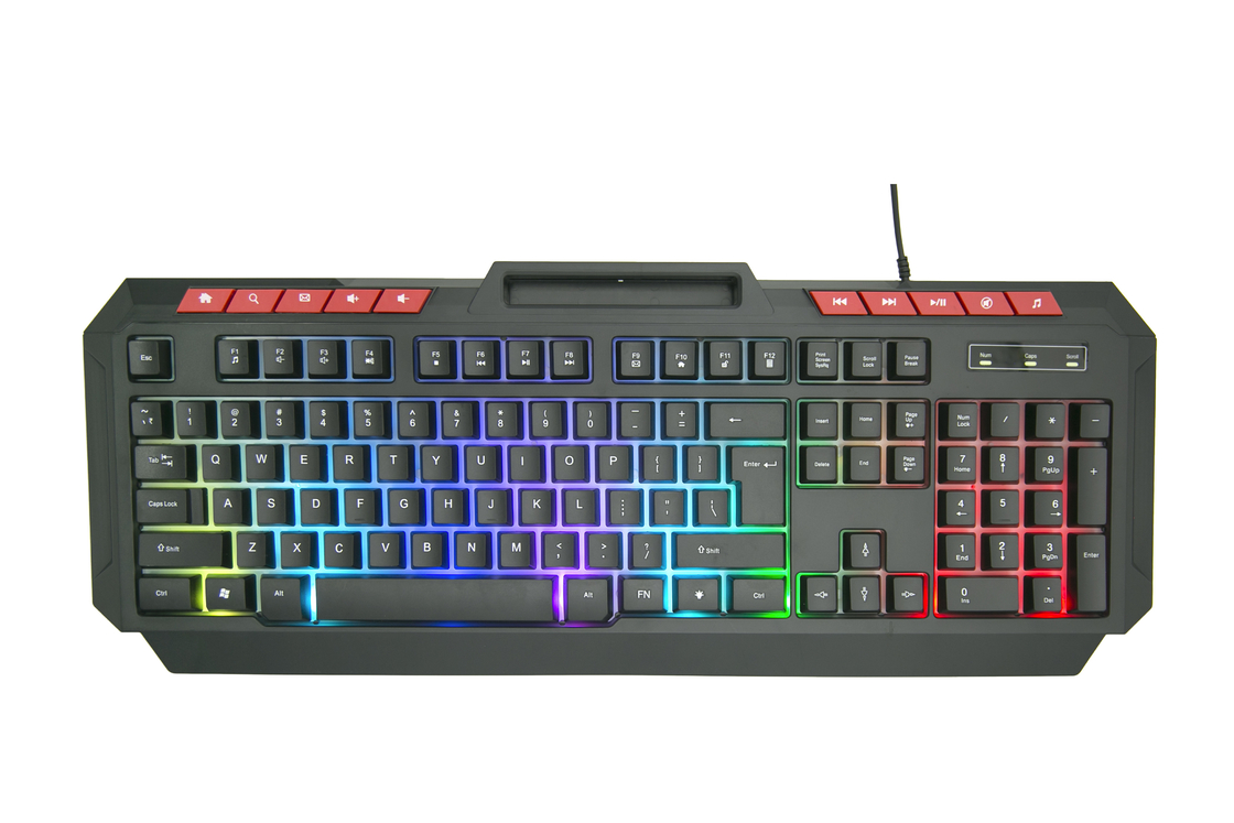 パーソナライズ可能なポータブル レインボーバックライト ゲームキーボード 効率的な作業を求めるユーザーのために 104 つのキーと 10 つのホットキー