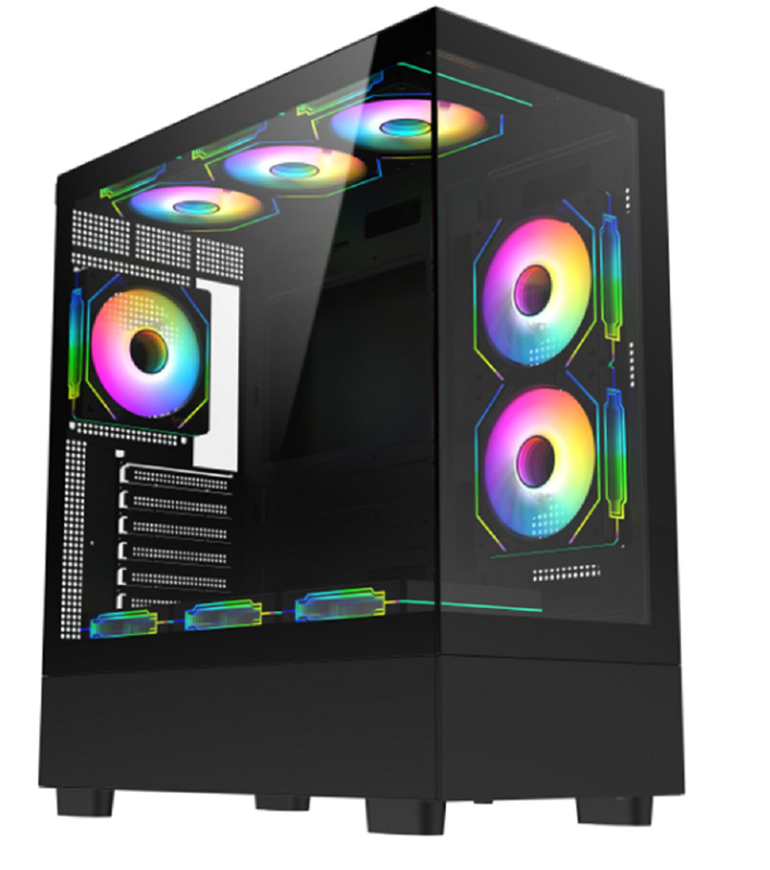 パソコンケース 0.7mm SPCC 鉄金属素材 多扇風機と水冷却サポート ATX M-ATX ITX マザーボード