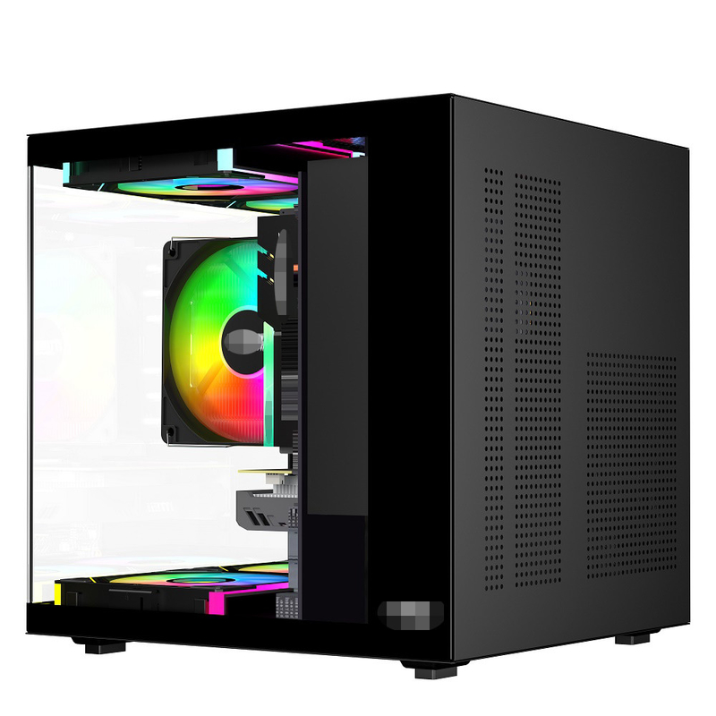 MATX/ITX PCケース 320mmまでのグラフィックカードをサポートする CPU クーラー 165mmまで 1 HDD 2 SSD 3 X 12CM ファンはお金のために