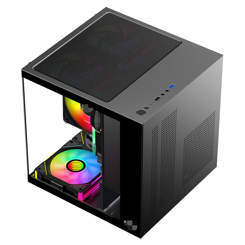 MATX/ITX PCケース 320mmまでのグラフィックカードをサポートする CPU クーラー 165mmまで 1 HDD 2 SSD 3 X 12CM ファンはお金のために