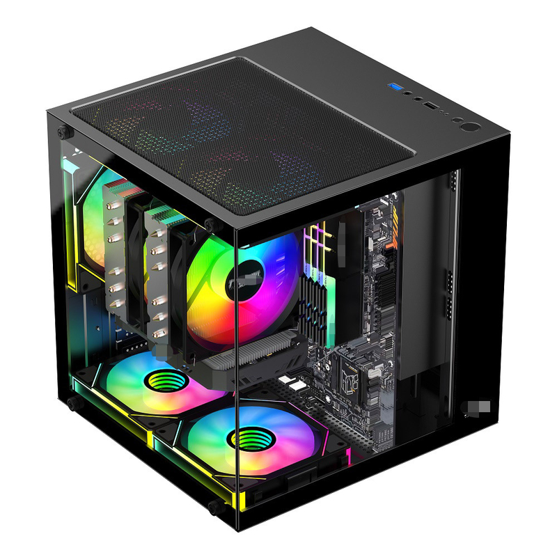 MATX/ITX PCケース 320mmまでのグラフィックカードをサポートする CPU クーラー 165mmまで 1 HDD 2 SSD 3 X 12CM ファンはお金のために