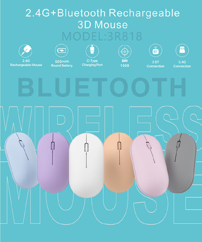 脚のキーボードとエゴノミックマウス 両方 500mAh バッテリー Bluetooth 3.0/2.4G ワイヤレス接続 1200 DPI