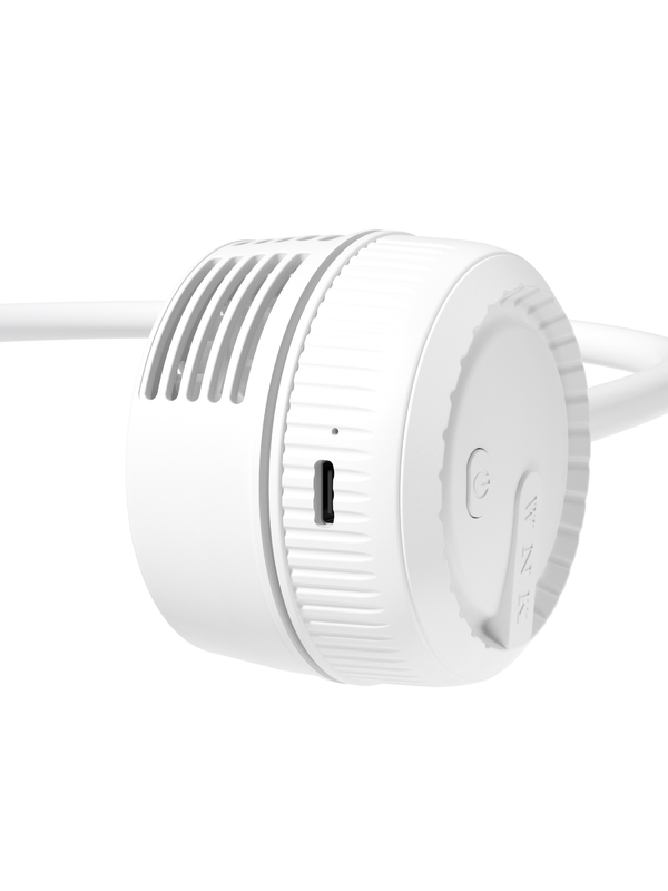 柔らかい風3階位 360度通気ホース 1000mAh バッテリー TYPE-C 充電 ポータブルファン 白とミント緑色