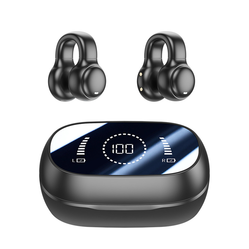 Bluetooth 5.3 イヤホン 完全オープン イヤデザイン 9D サラウンドサウンド ゲーム オーディオシンクロ HIFI デジタルディスプレイ 1.5H 充電 6H シングル再生