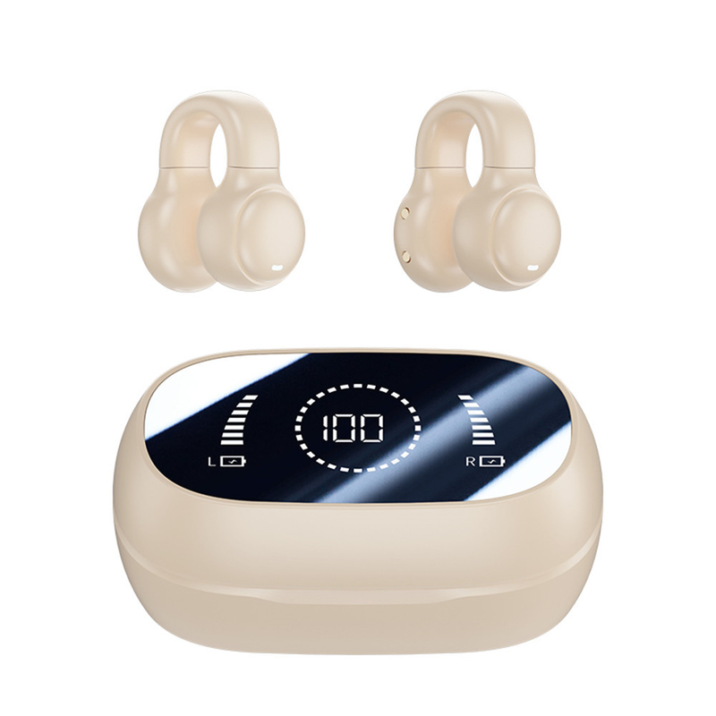 Bluetooth 5.3 イヤホン 完全オープン イヤデザイン 9D サラウンドサウンド ゲーム オーディオシンクロ HIFI デジタルディスプレイ 1.5H 充電 6H シングル再生