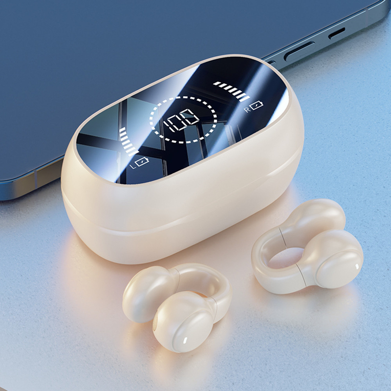 Bluetooth 5.3 イヤホン 完全オープン イヤデザイン 9D サラウンドサウンド ゲーム オーディオシンクロ HIFI デジタルディスプレイ 1.5H 充電 6H シングル再生