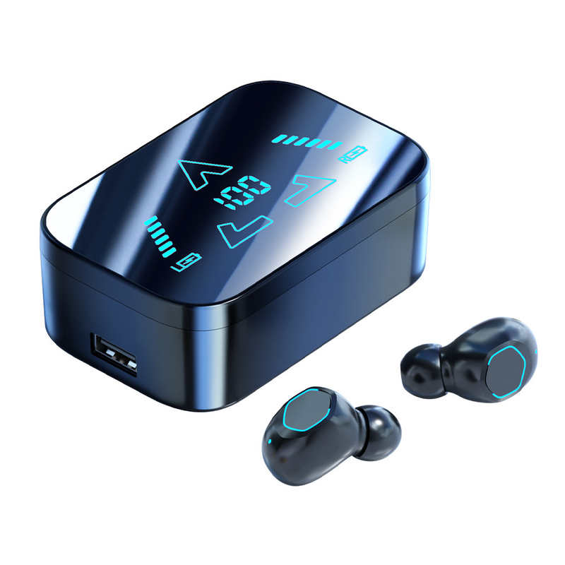 スライディングコンパクトデザイン インテリジェント・ミラー・ディスプレイ 高速Bluetooth5.3 イヤホン 全天候 バッテリー 寿命 スポーツ用 防水