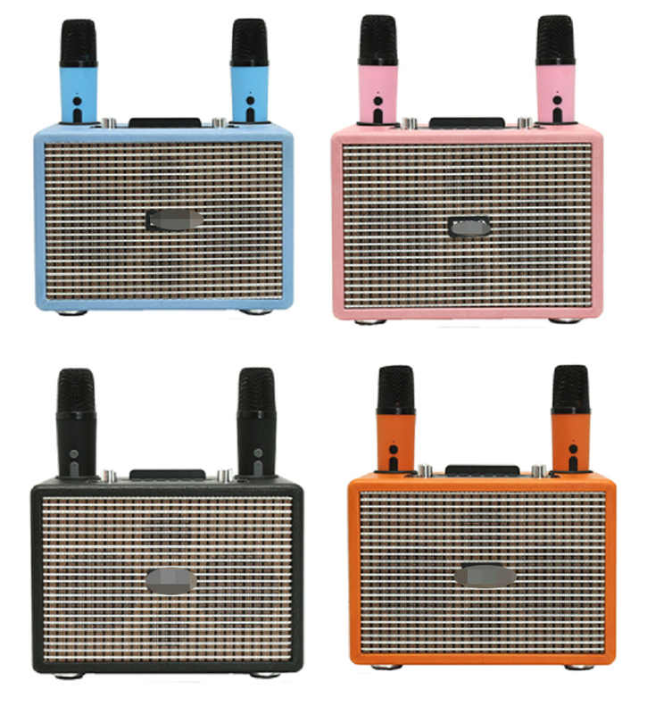 ETEK デュアル LTK53101 3インチフルレンジスピーカーのアンプ 40mmツイッターとデュアルワイヤレスマイク ホームカラオケスピーカー