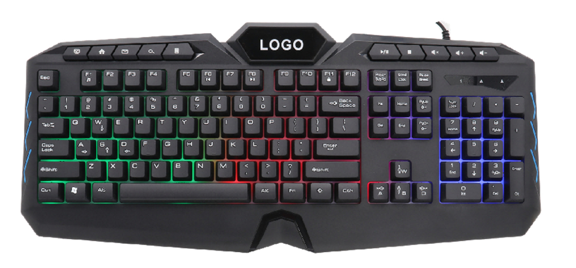 104 10キー ETEKキーボード レインボーバックライト カーボンフィルム技術とシンプルライトエフェクト制御 658gの軽量