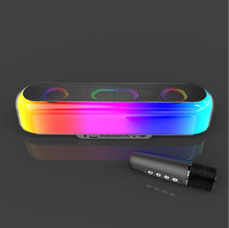 10W RMS パワー 52mm スピーカー 1500mAh バッテリー Bluetooth TF カード 32GB FM ラジオまでサポート 色彩豊かなLEDライト