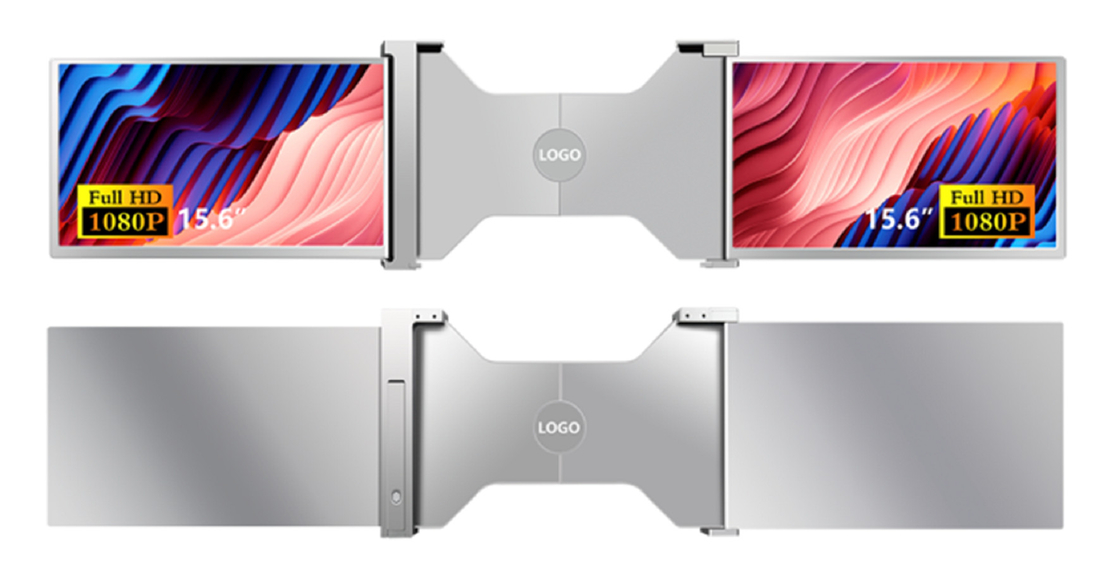 2つの15.6インチFHDラップトップモニター ラップトップと互換性 15.6から18.5インチ 1920*1080 FHD解像度 12言語をサポート