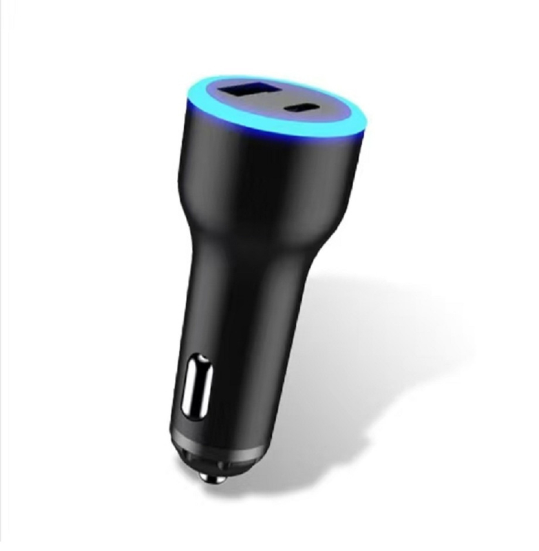 USB-C PD 65W 20V/3.25A ラップトップ 急速充電+USB-A QC 18W ABS+PC 防火素材 ブルー LED インディケーターライト