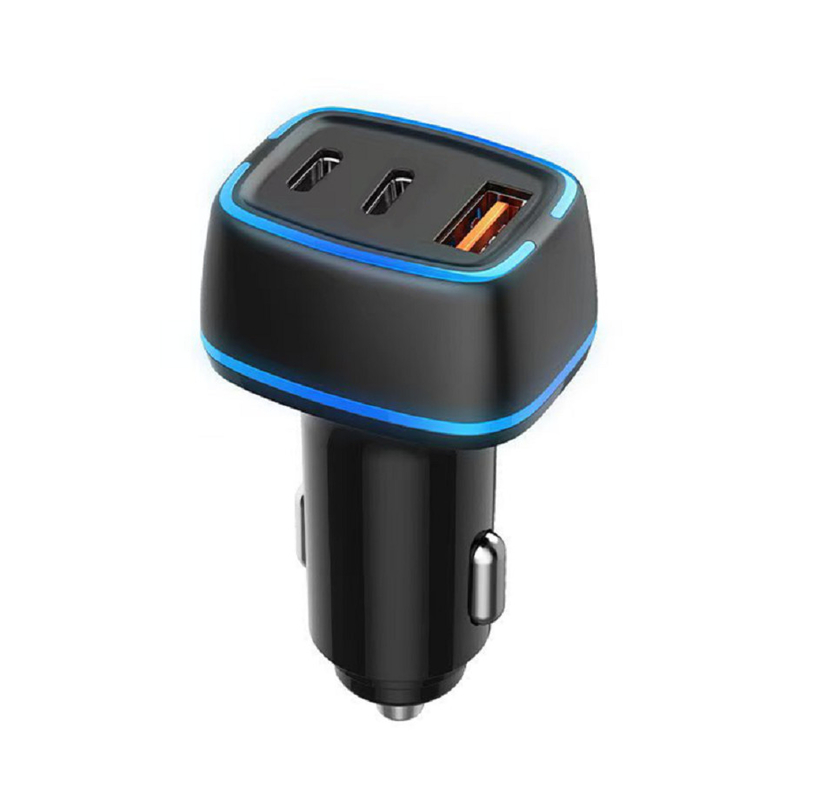 3ポート出力 78W 総電源 12-24V DC 入力 PD/QC 急速充電をサポート ABS+PC 防火材料で製造
