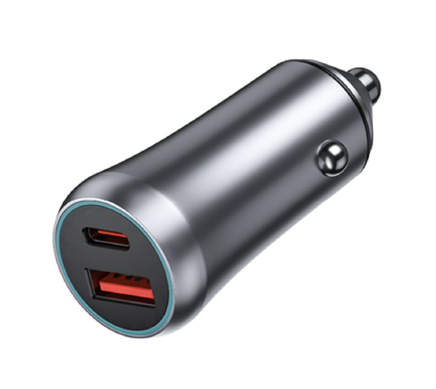 48W デュアルポートUSB-C カーチャージャー PD 20W&QC 18W,12-24V DC 入力 ABS+PC 防火