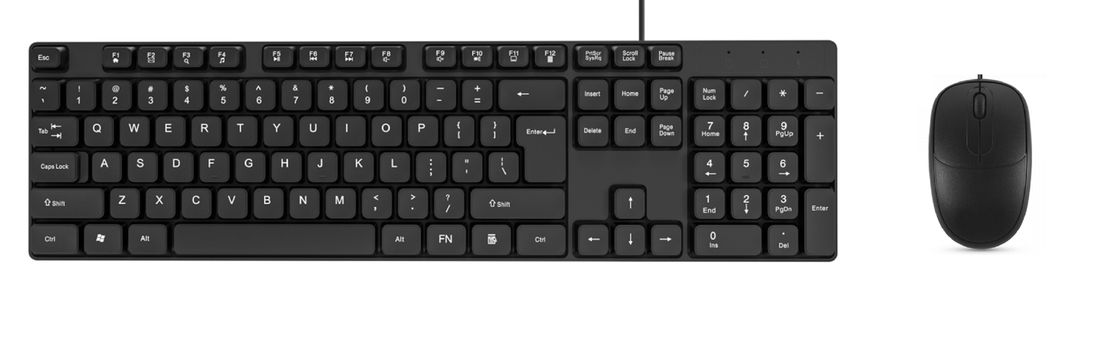 防水104キー有線キーボードマウスコンボ USBプラグアンドプレイ HIPS素材 マルチメディアキー オフィス用