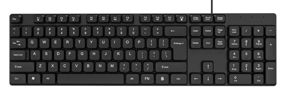 防水104キー有線キーボードマウスコンボ USBプラグアンドプレイ HIPS素材 マルチメディアキー オフィス用