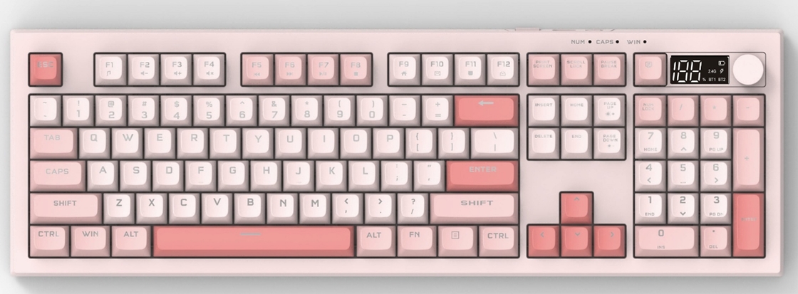 フルサイズ防水キーボードは、シルバーペーストフィルム構造を採用し、白色光とレインボーバックライトモードを提供します。