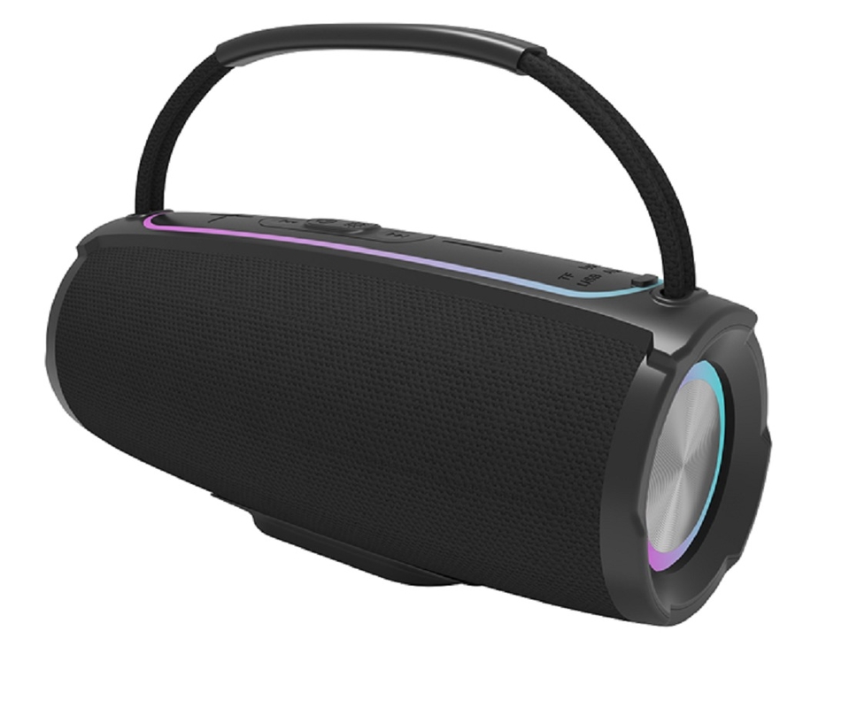 デュアル 10W Bluetooth 5.3 スピーカー 2600mAh ハンドルデザイン RGBライト& 4モード再生 AUX TF FM USBフラッシュドライブ