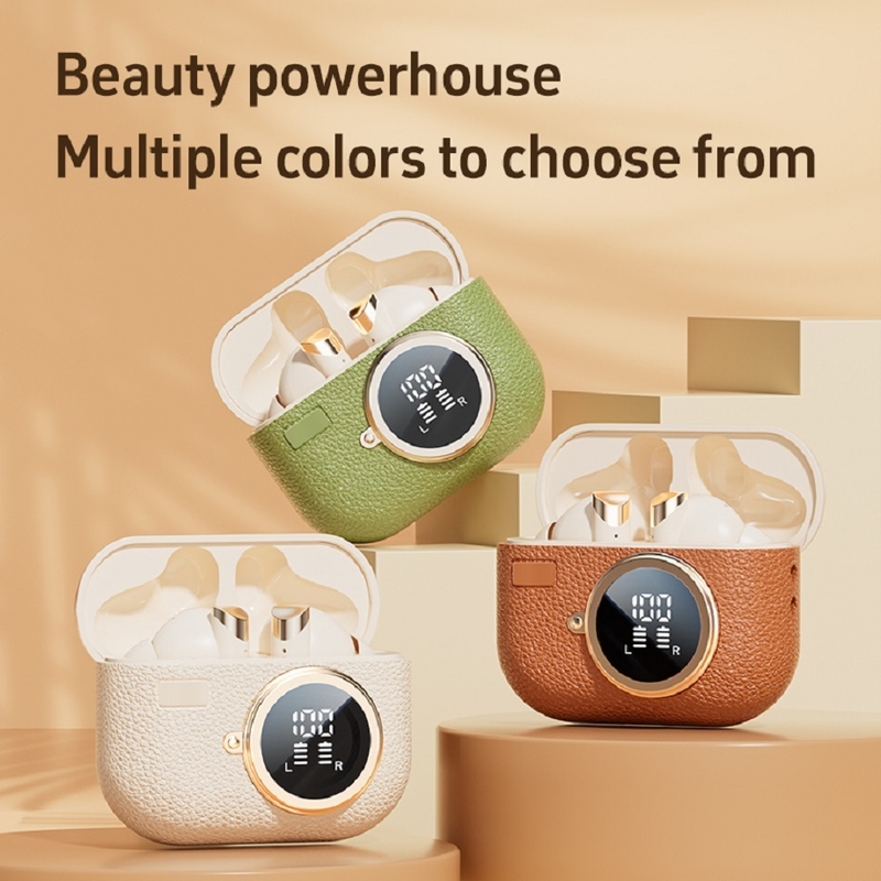 ETEK無線イヤホン,Bluetooth 5.4 ANCイヤホン,F10スピーカー,300mAhケース,C型高速充電 ((茶色/濃い/緑色)