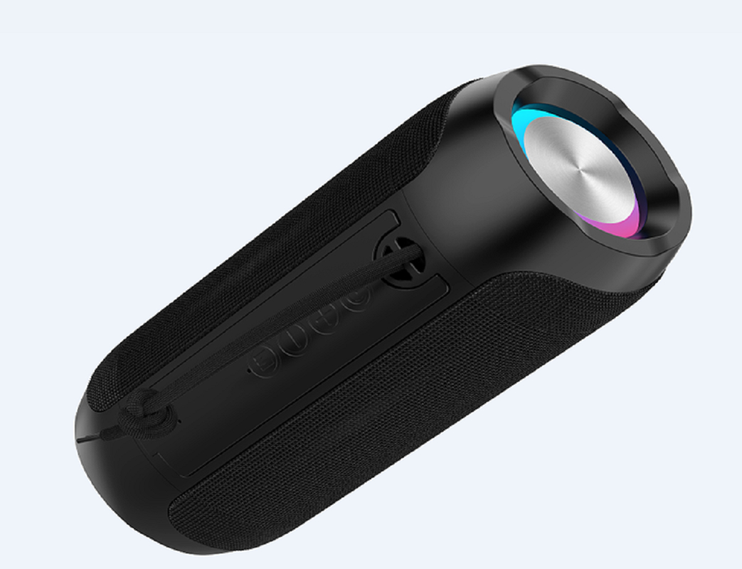 四色 黒 グレー 赤 青 スピーカー ABS+シリコン 双 45MM 5W ドライバ IPX4 防水 1200mAh バッテリー RGB ライト