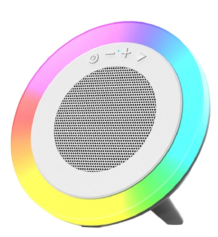 ホワイトトライモードBluetoothスピーカー 66MM 5W出力 1200mAhバッテリー USB/TF/AUX再生とRGBライティング対応