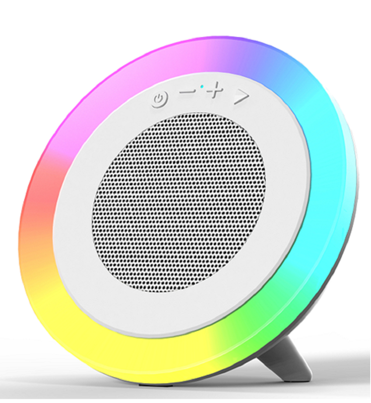 ホワイトトライモードBluetoothスピーカー 66MM 5W出力 1200mAhバッテリー USB/TF/AUX再生とRGBライティング対応
